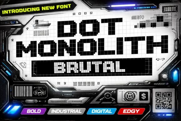 Dot Monolith Brutal Font